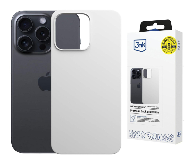 3mk Hardy MagSilicone Silver-White do iPhone 13 Pro Max - 1344433 - zdjęcie